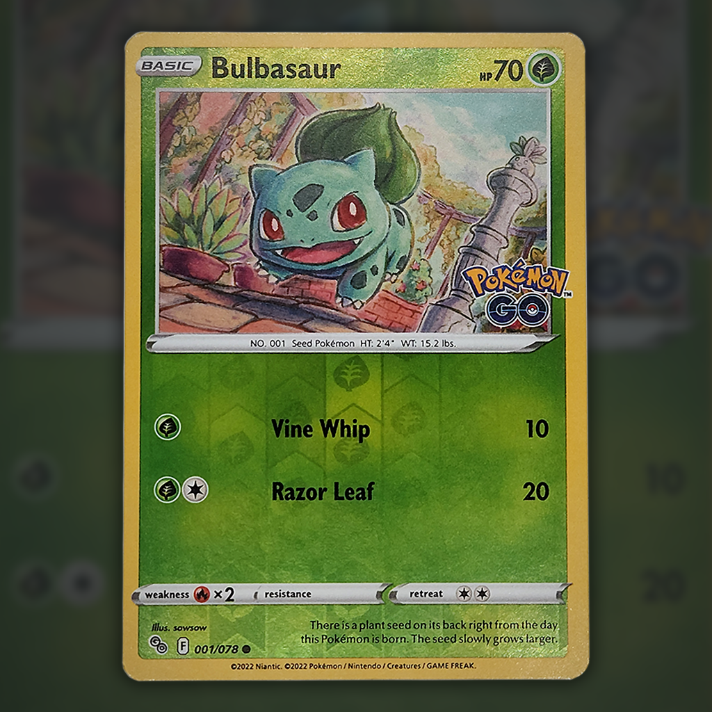 001/078 - Bulbasaur (Reverse Holo) Pokemon Card | Pokmon GO Cup of Cards 001/078 - Bulbasaur (Reverse Holo) Pokemon Card | Pokmon GO Cup of Cards