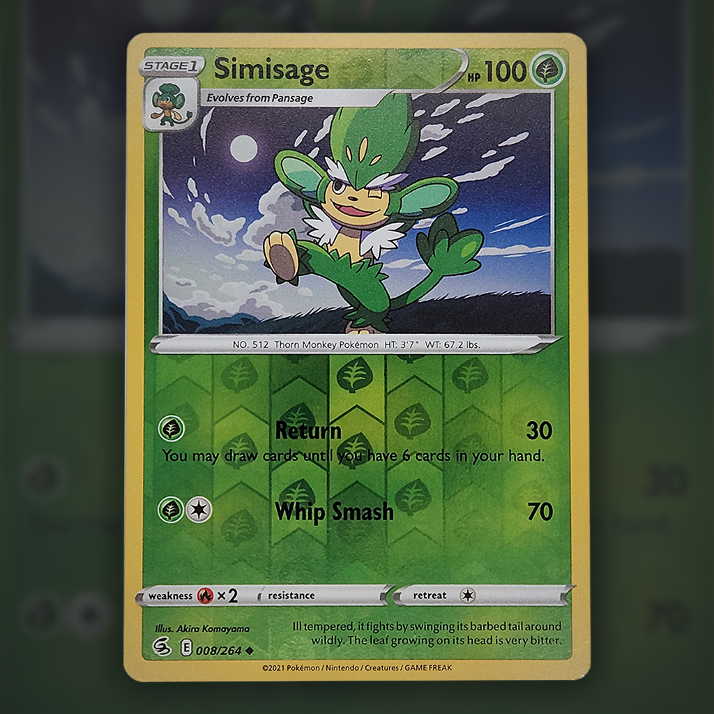 008/264 - Simisage (Reverse Holo) Pokemon Card | Fusion Strike Cup of Cards 008/264 - Simisage (Reverse Holo) Pokemon Card | Fusion Strike Cup of Cards