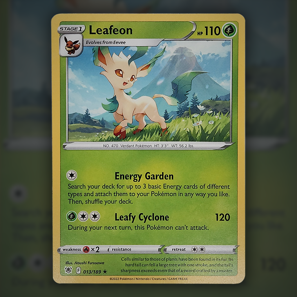 013/189 - Leafeon Pokemon Card | Astral Radiance Cup of Cards 013/189 - Leafeon Pokemon Card | Astral Radiance Cup of Cards
