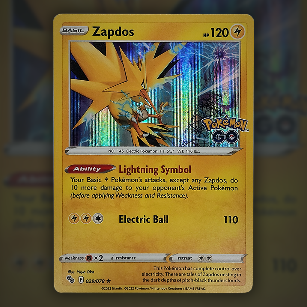zapdos pokemon go card 029/078 - Zapdos Pokemon Card