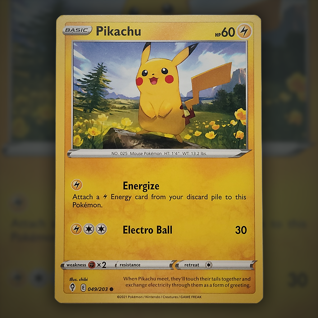 049/203 - Pikachu Pokemon Card | Evolving Skies Cup of Cards 049/203 - Pikachu Pokemon Card | Evolving Skies Cup of Cards
