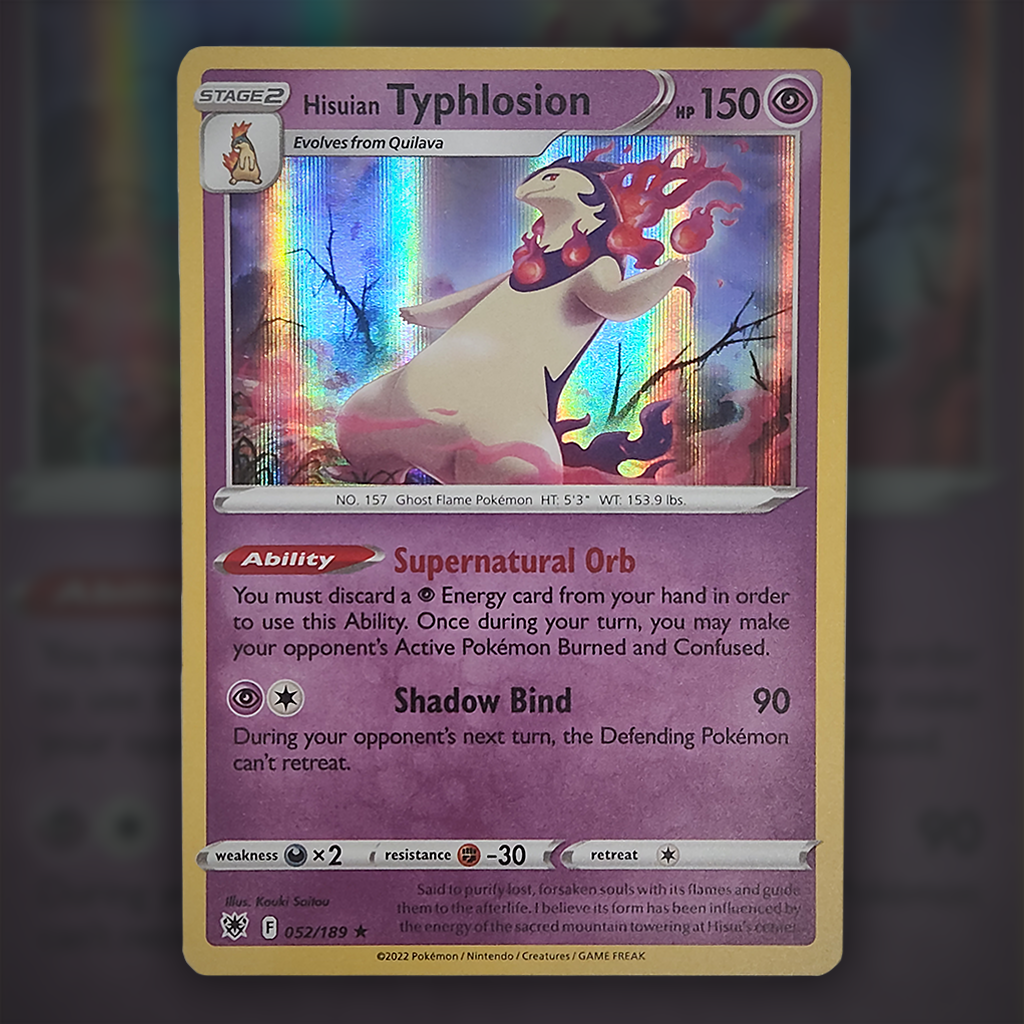 052/189 - Hisuian Typhlosion Pokemon Card | Astral Radiance Cup of Cards 052/189 - Hisuian Typhlosion Pokemon Card | Astral Radiance Cup of Cards