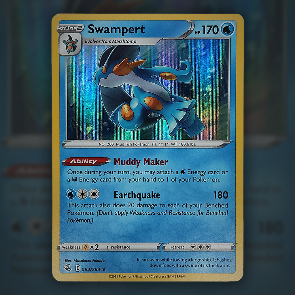 064/264 - Swampert Pokemon Card | Fusion Strike Cup of Cards 064/264 - Swampert Pokemon Card | Fusion Strike Cup of Cards