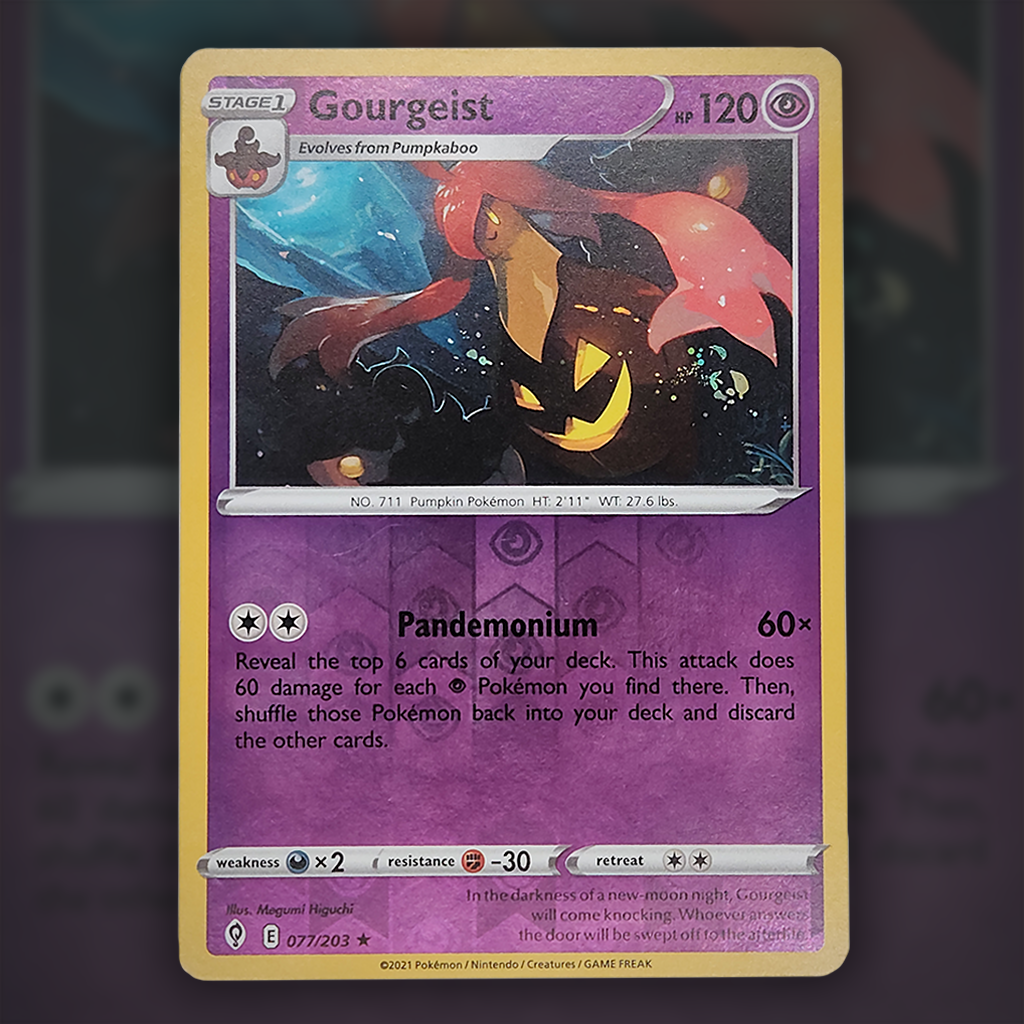 pokemon card gourgeist 077/203 - Gourgeist (Reverse Holo) Pokemon Card