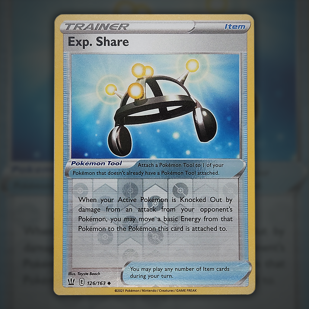 exp share pokemon card 126/163 - Exp. Share (Reverse Holo) Pokemon Card