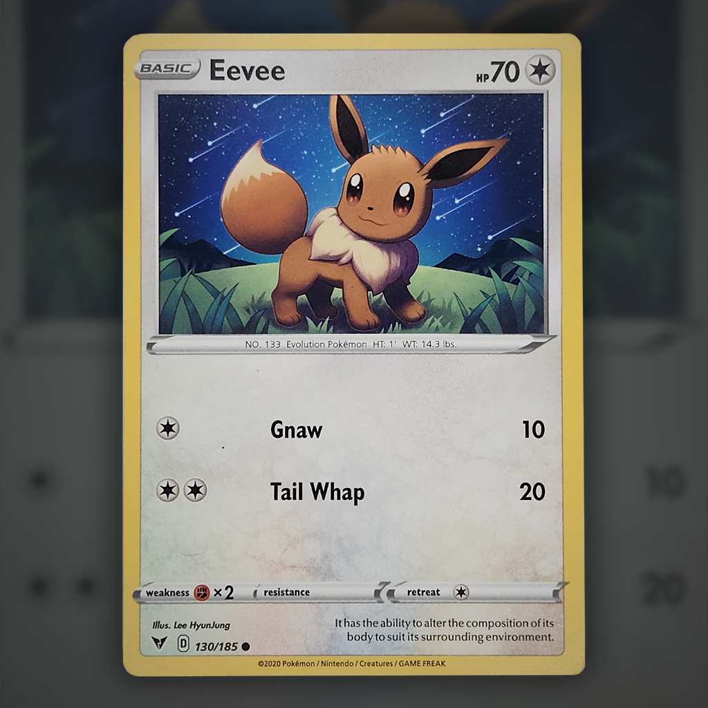 Eevee 130/185 NM - Vivid Voltage Pokemon Card - $2 Combined Shipping