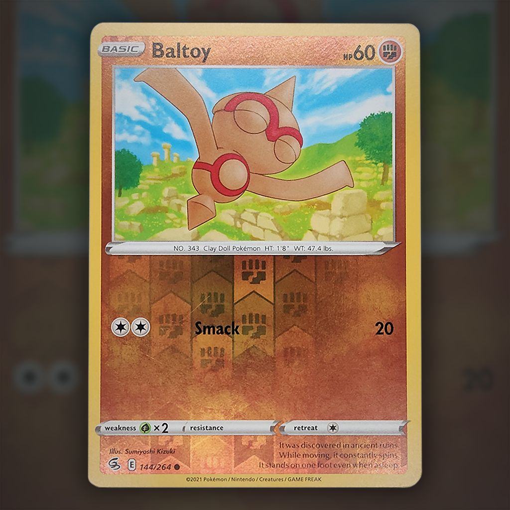 144/264 - Baltoy (Reverse Holo) Pokemon Card | Fusion Strike Cup of Cards 144/264 - Baltoy (Reverse Holo) Pokemon Card | Fusion Strike Cup of Cards