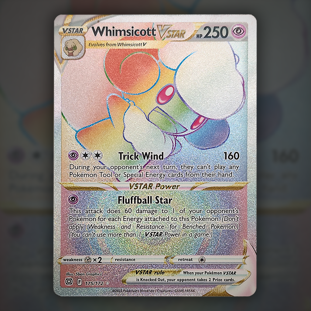 whimsicott vstar pokemon card value 175/172 - Whimsicott VSTAR Pokemon Card
