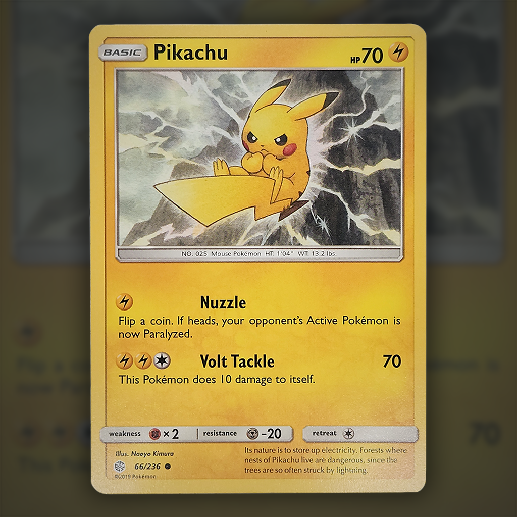 066/236 - Pikachu Pokemon Card | Cosmic Eclipse Cup of Cards 066/236 - Pikachu Pokemon Card | Cosmic Eclipse Cup of Cards