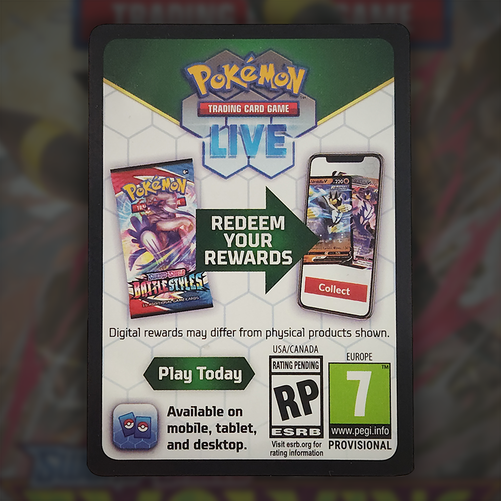 SWSH Evolving Skies Pokémon TCG Online - Code Card