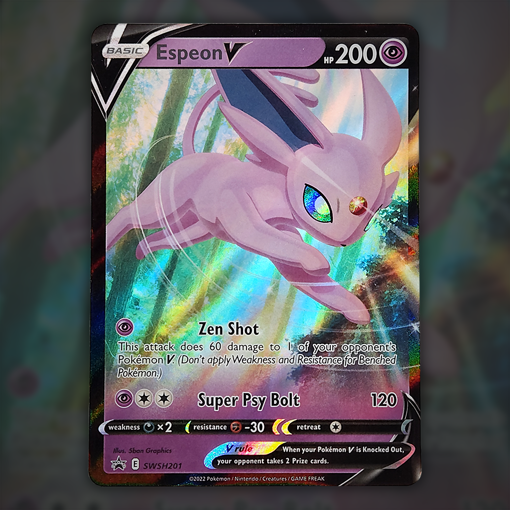 SWSH201 - Espeon V Pokemon Card | Sword and Shield Black Star Promos Cup of Cards SWSH201 - Espeon V Pokemon Card | Sword and Shield Black Star Promos Cup of Cards