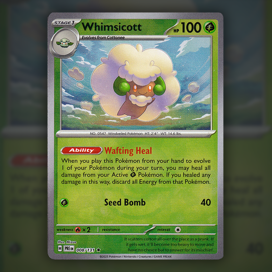 008/131 - Whimsicott (Reverse Holo) (Pokeball)