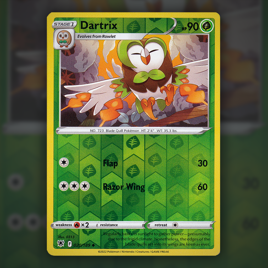 020/189 - Dartrix (Reverse Holo)