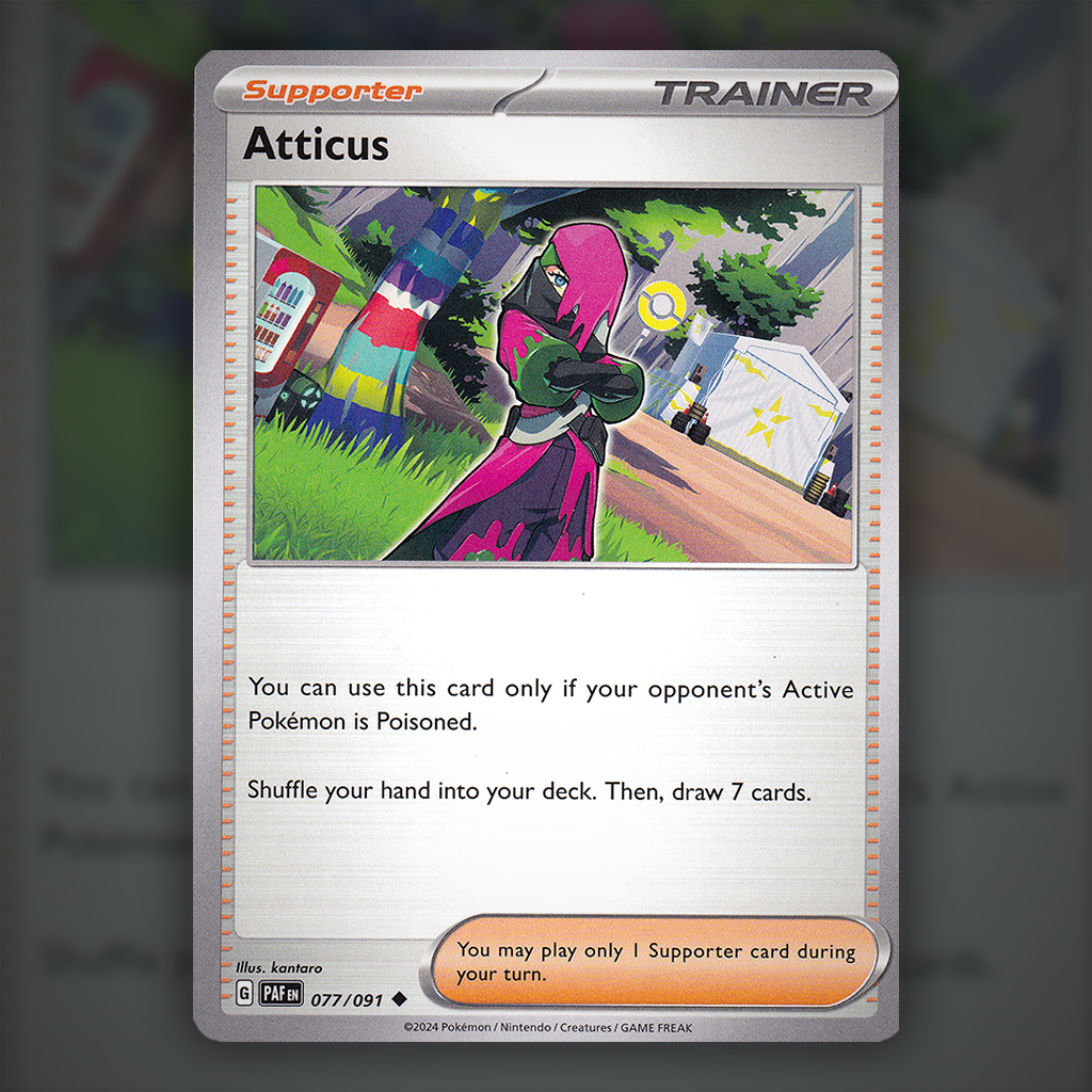 077/091 - Atticus Pokemon Card | Paldean Fates Cup of Cards 077/091 - Atticus Pokemon Card | Paldean Fates Cup of Cards