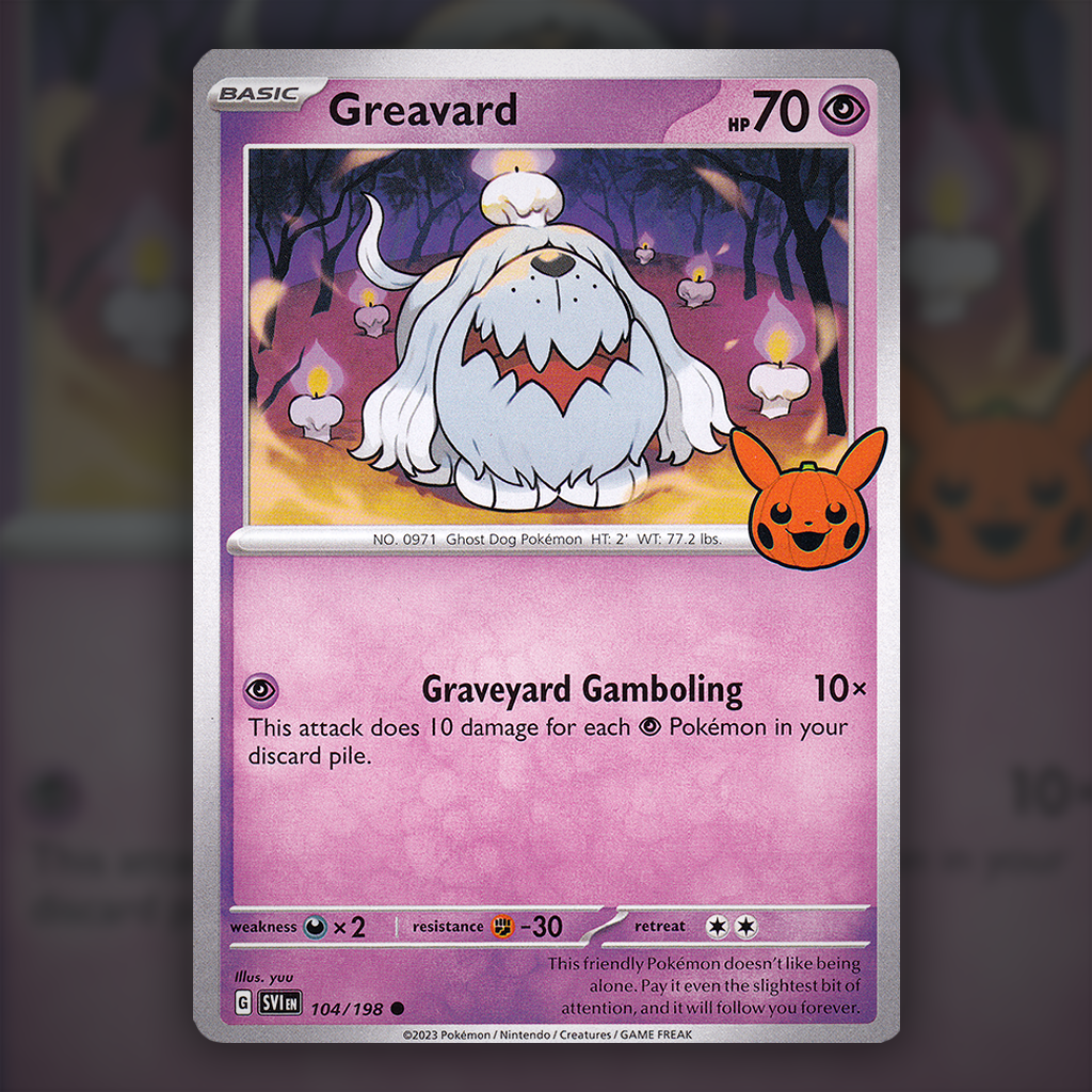 greavard shiny pokemon card 104/198 - Greavard (Trick or Trade 2023) Pokemon Card