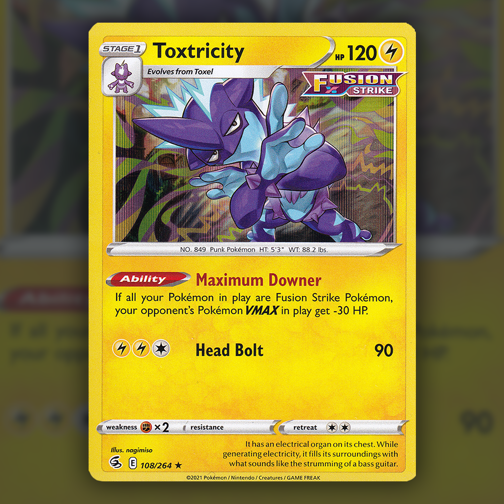 toxtricity pokemon card price 108/264 - Toxtricity Pokemon Card