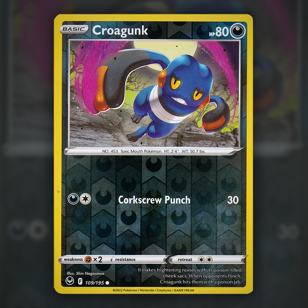 109/195 - Croagunk (Reverse Holo)