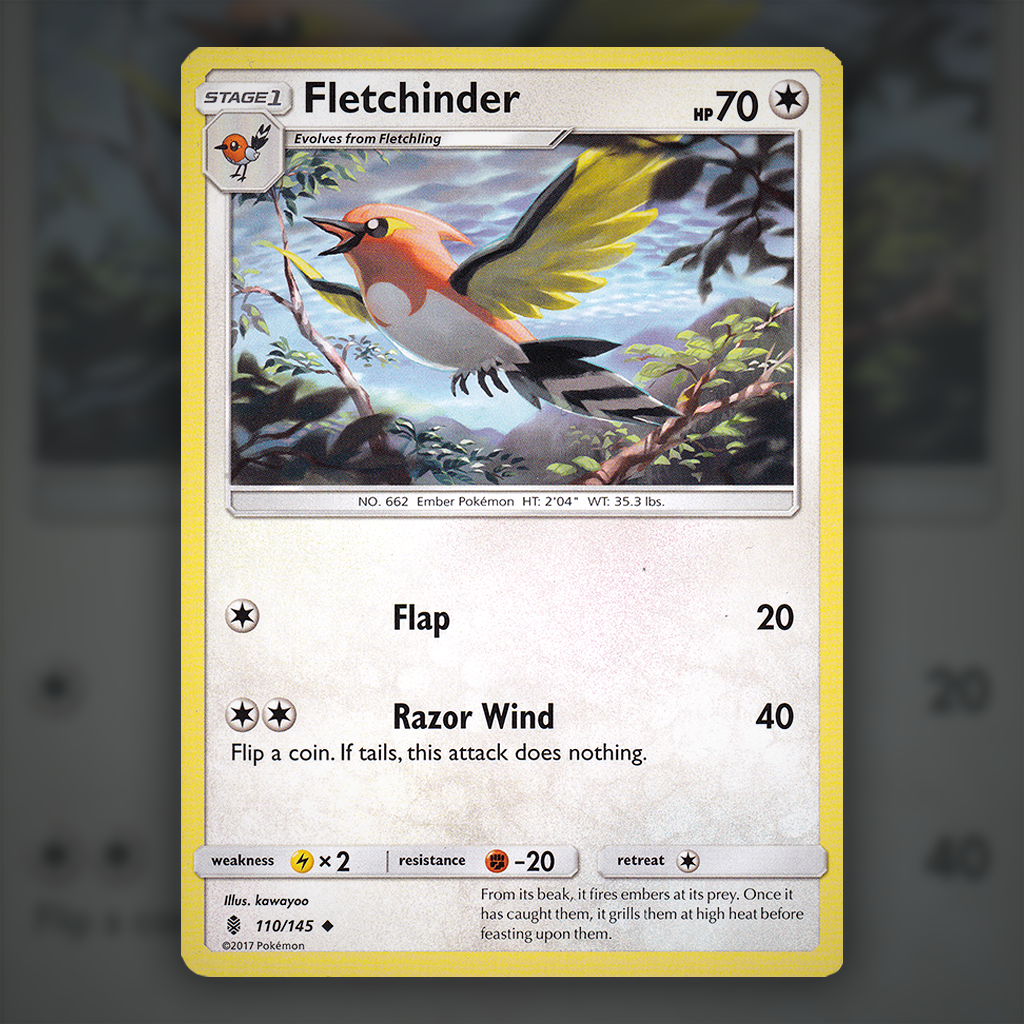 110/145 - Fletchinder Pokemon Card | Guardians Rising Cup of Cards 110/145 - Fletchinder Pokemon Card | Guardians Rising Cup of Cards