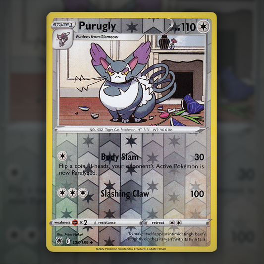 128/189 - Purugly (Reverse Holo)