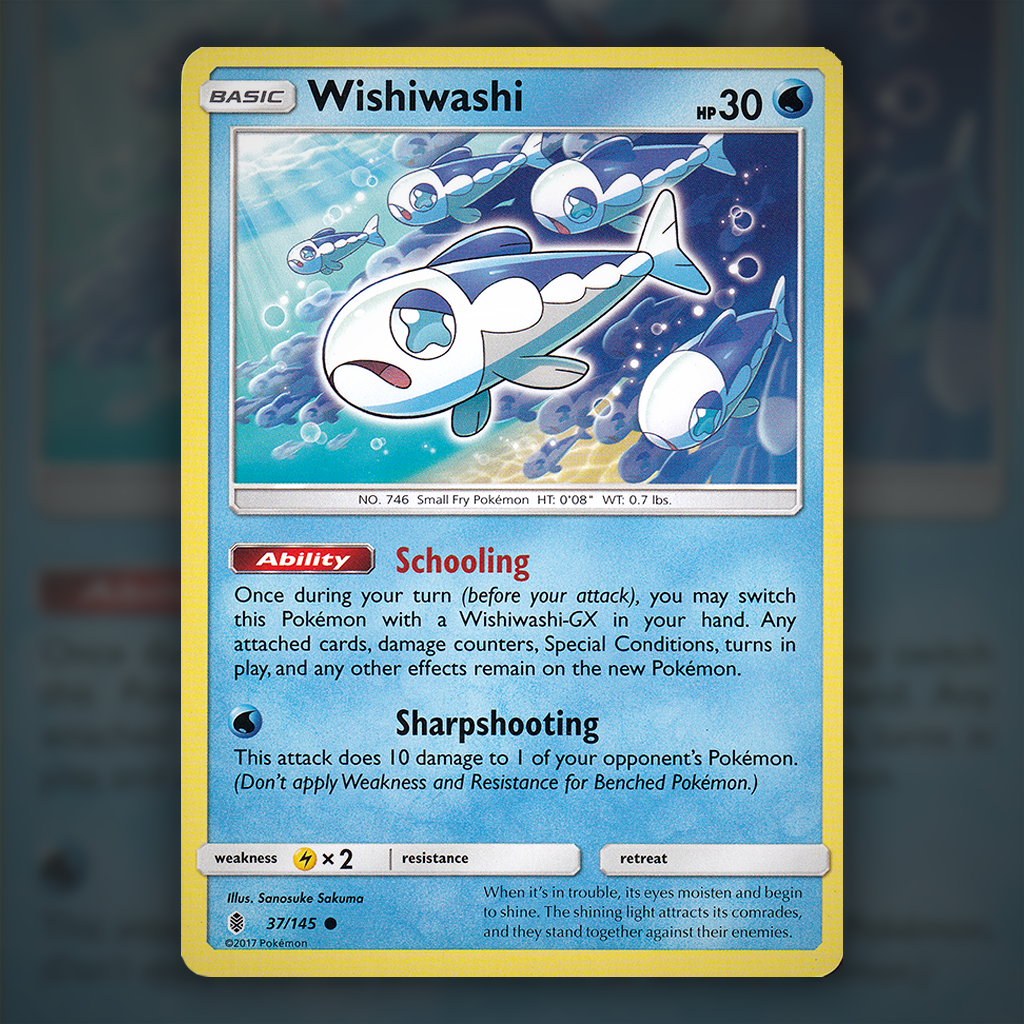 037/145 - Wishiwashi Pokemon Card | Guardians Rising Cup of Cards 037/145 - Wishiwashi Pokemon Card | Guardians Rising Cup of Cards