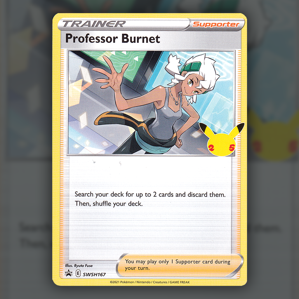 professor burnet pokemon card - TG26/TG30 Full Art Ultra Rare Trainer shuffle your deck SWSH167 - Professor Burnet (25th