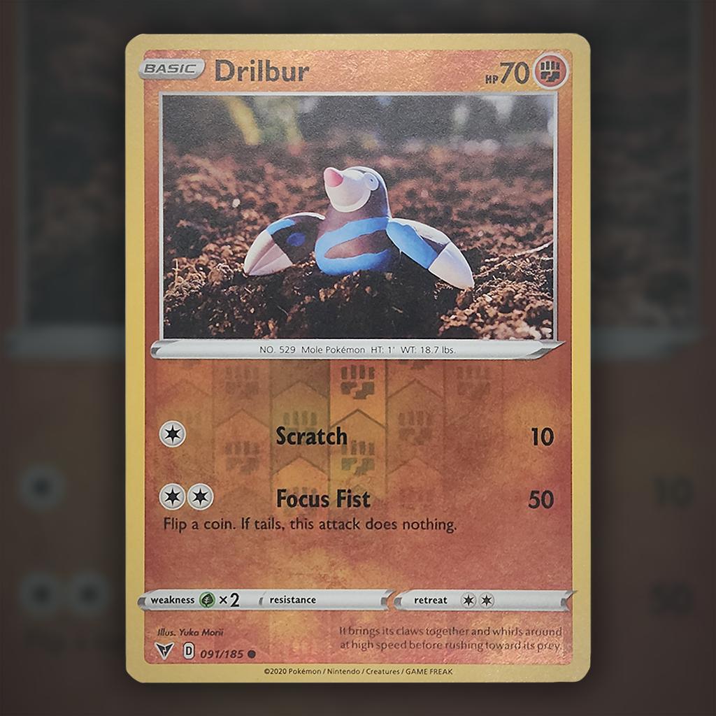 drilbur pokemon card 108/191 variation to centering Drilbur (085/162) [Scarlet & Violet: Placeholder Image Provided NM Drilbur Master Ball 45/86