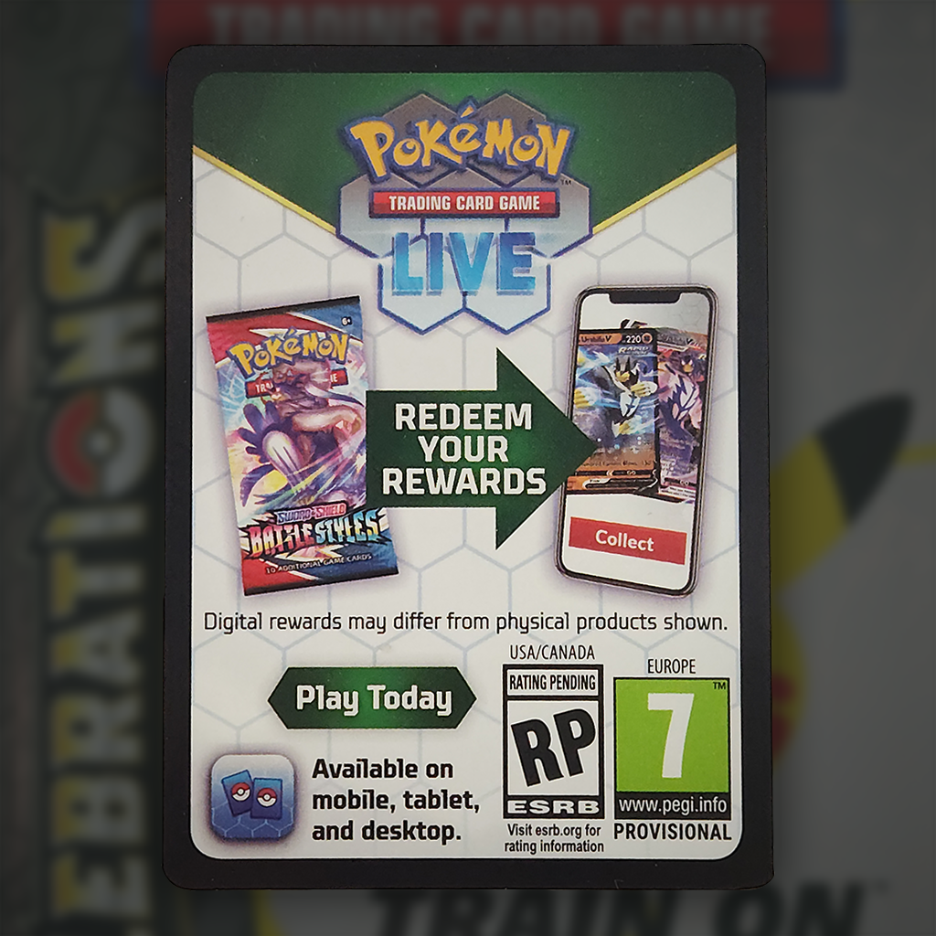 SWSH Celebrations Pokémon TCG Online - Code Card